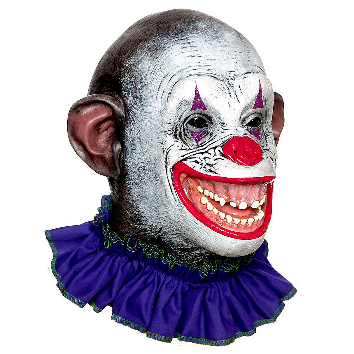 Authentic Adults Circus Clown Crazy Ape Overhead Latex Mask for Halloween Parties and Theatrical Performances