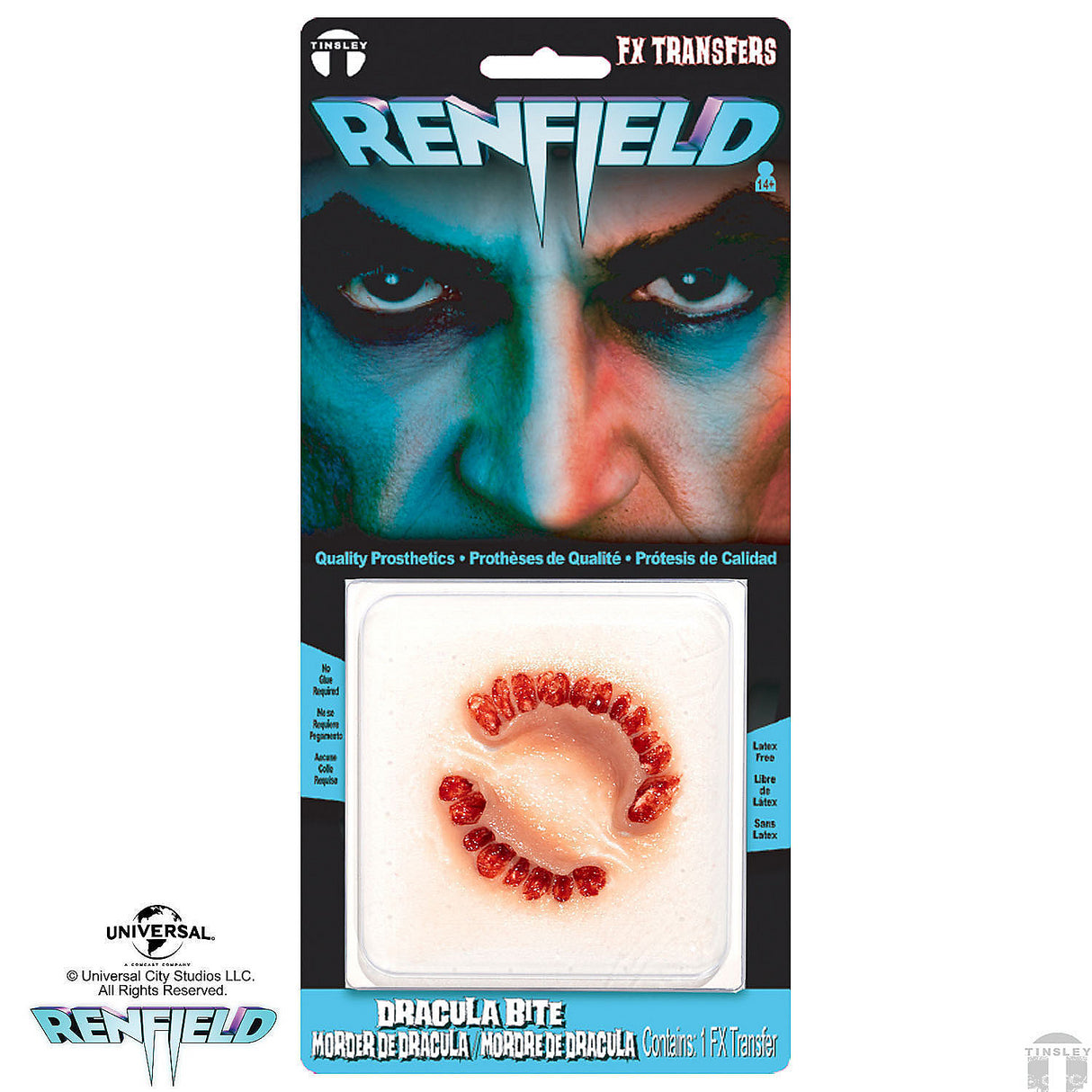 Officially Licensed Dracula Bite 3D FX Transfer from Renfield Movie for Easy Application and Horror Costume Effects