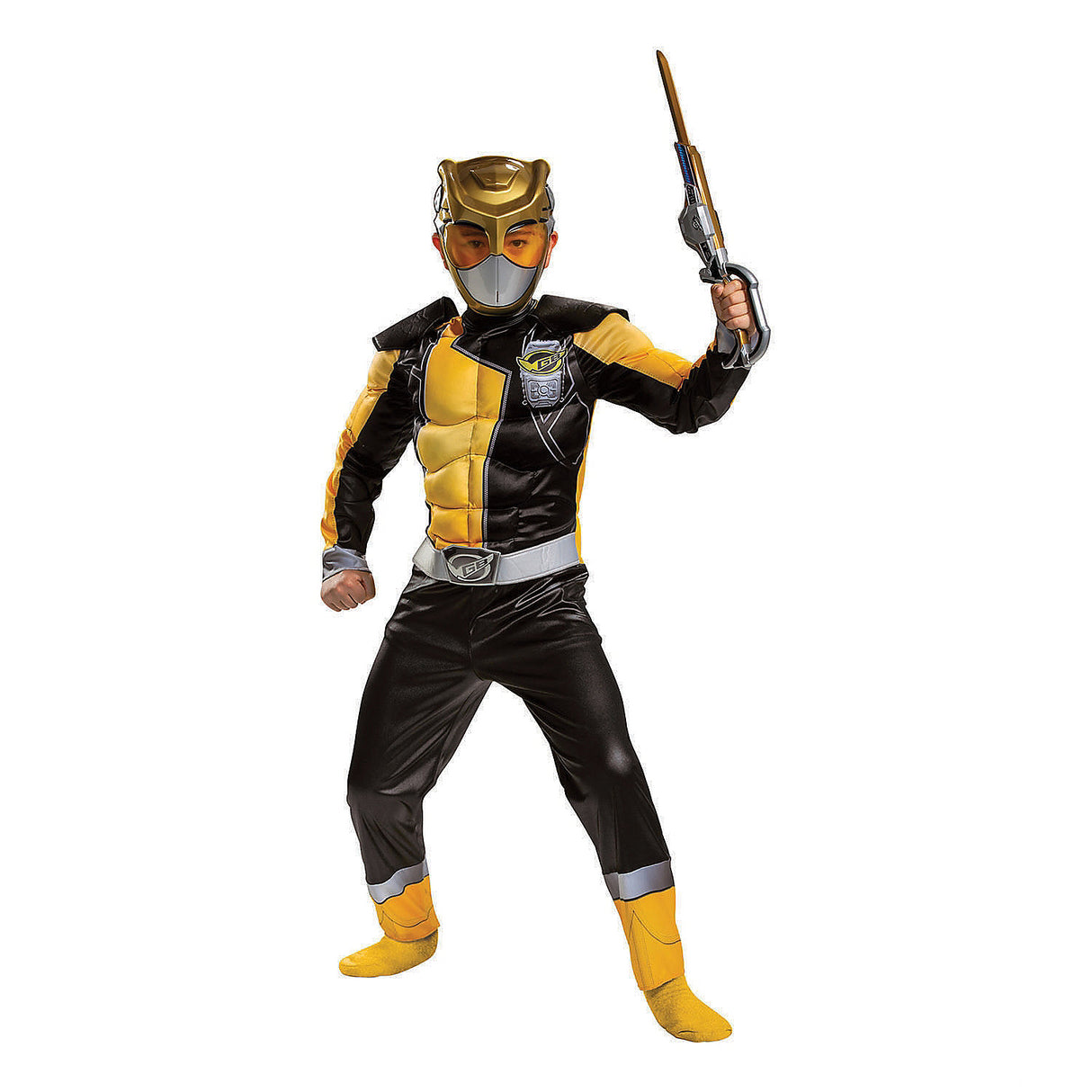Officially Licensed Gold Ranger Beast Child Costume for Halloween Adventures and Superhero Dress Up