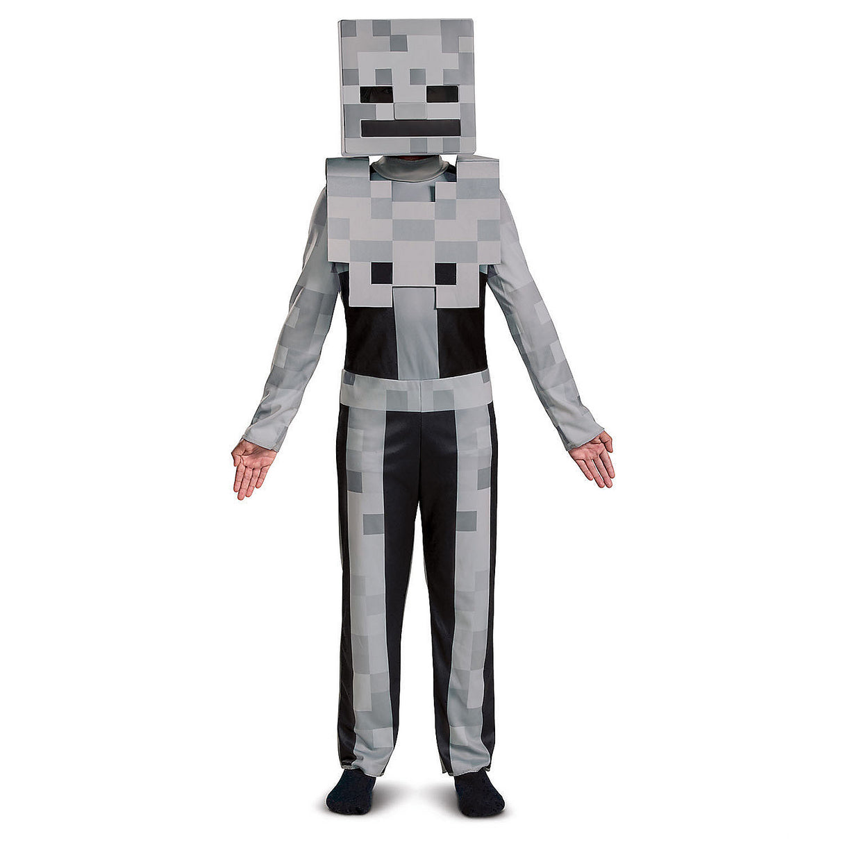 Classic Kids Minecraft Skeleton Jumpsuit Costume for Halloween Parties and Spooky Playtime Adventures