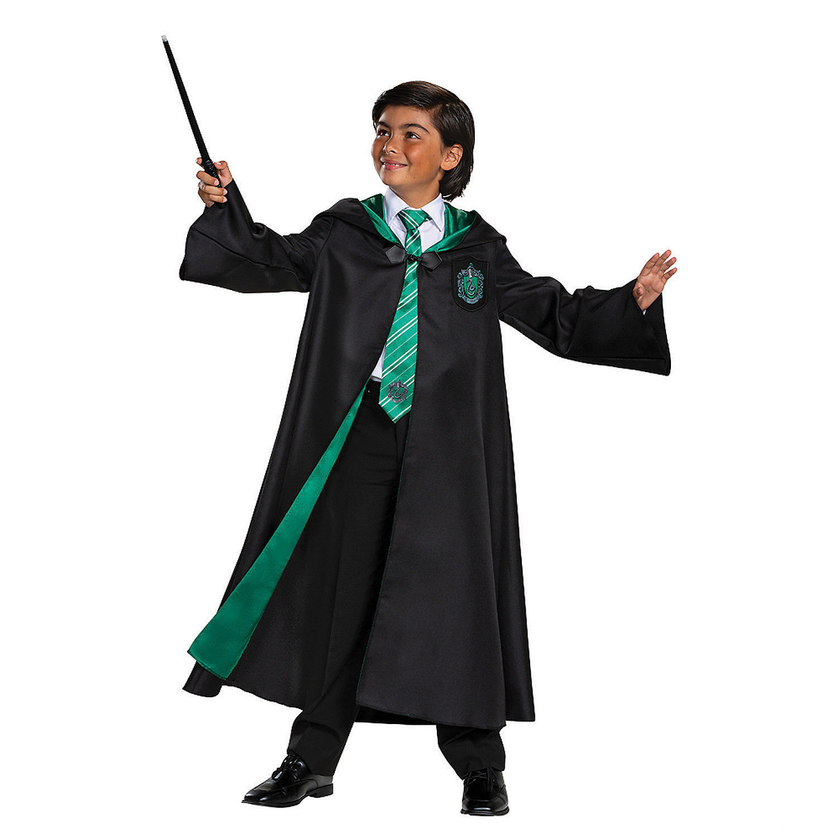 Kids Slytherin Robe Deluxe Costume for Halloween Parties Themed Events and Trick or Treating