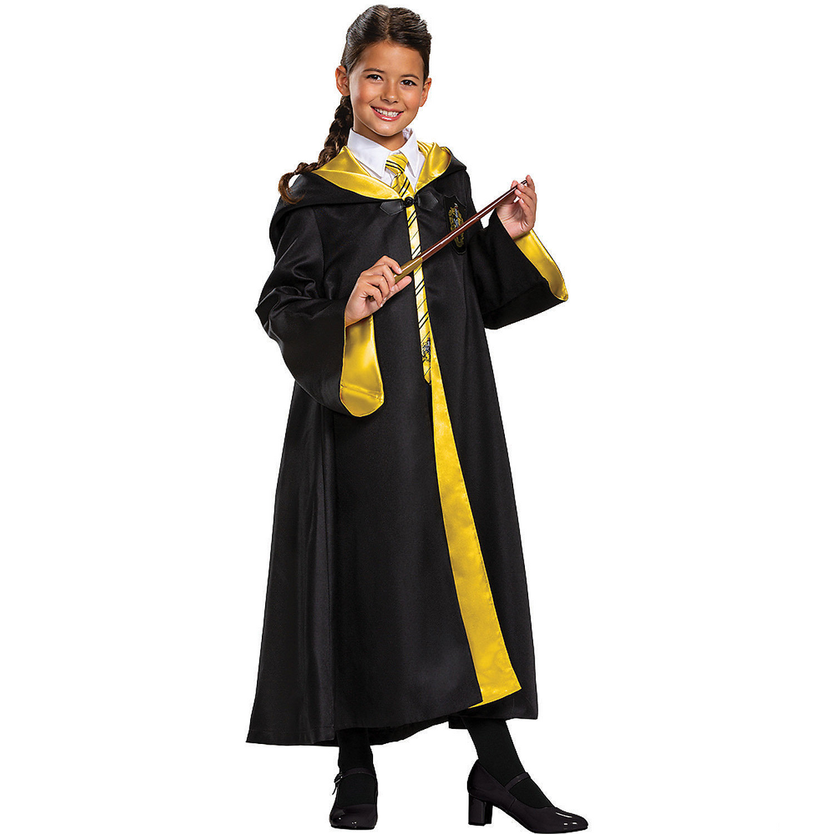 Magical Hufflepuff Robe Prestige Child Costume for Halloween Events and Wizard Themed Parties