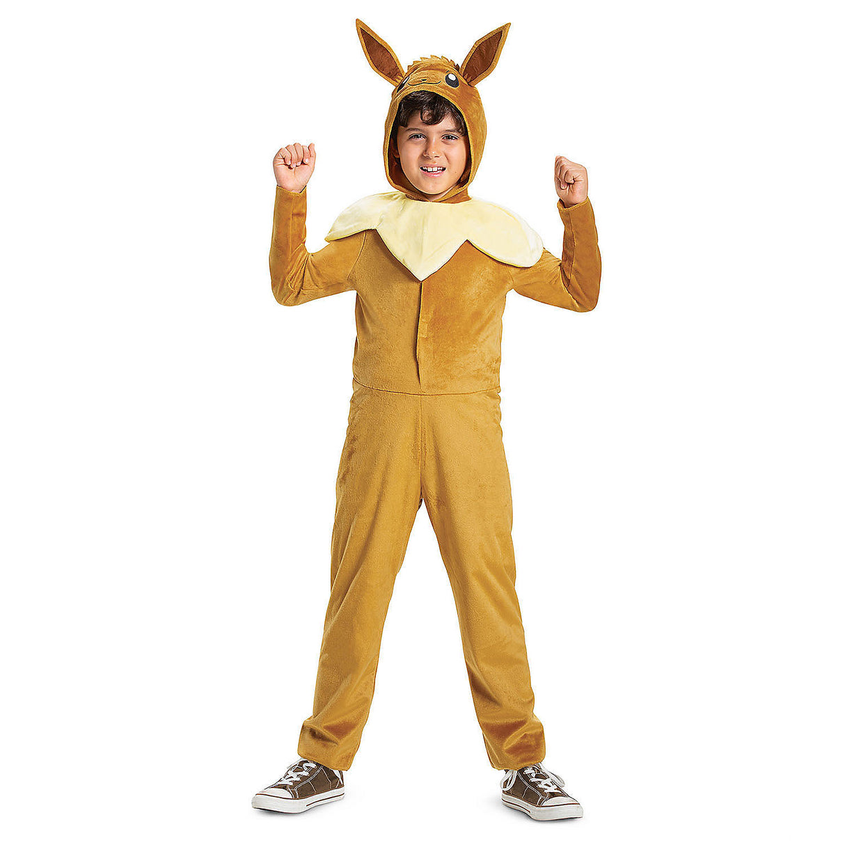 Kids Classic Pokmon Eevee Hooded Jumpsuit Costume for Halloween Parties Dress-Up and Cosplay Adventures