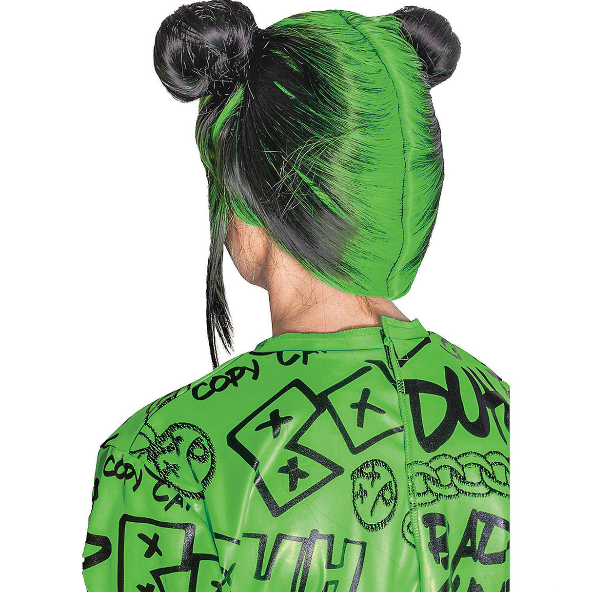 Iconic Billie Eilish Double Bun Wig for Halloween Dress Up and Themed Parties