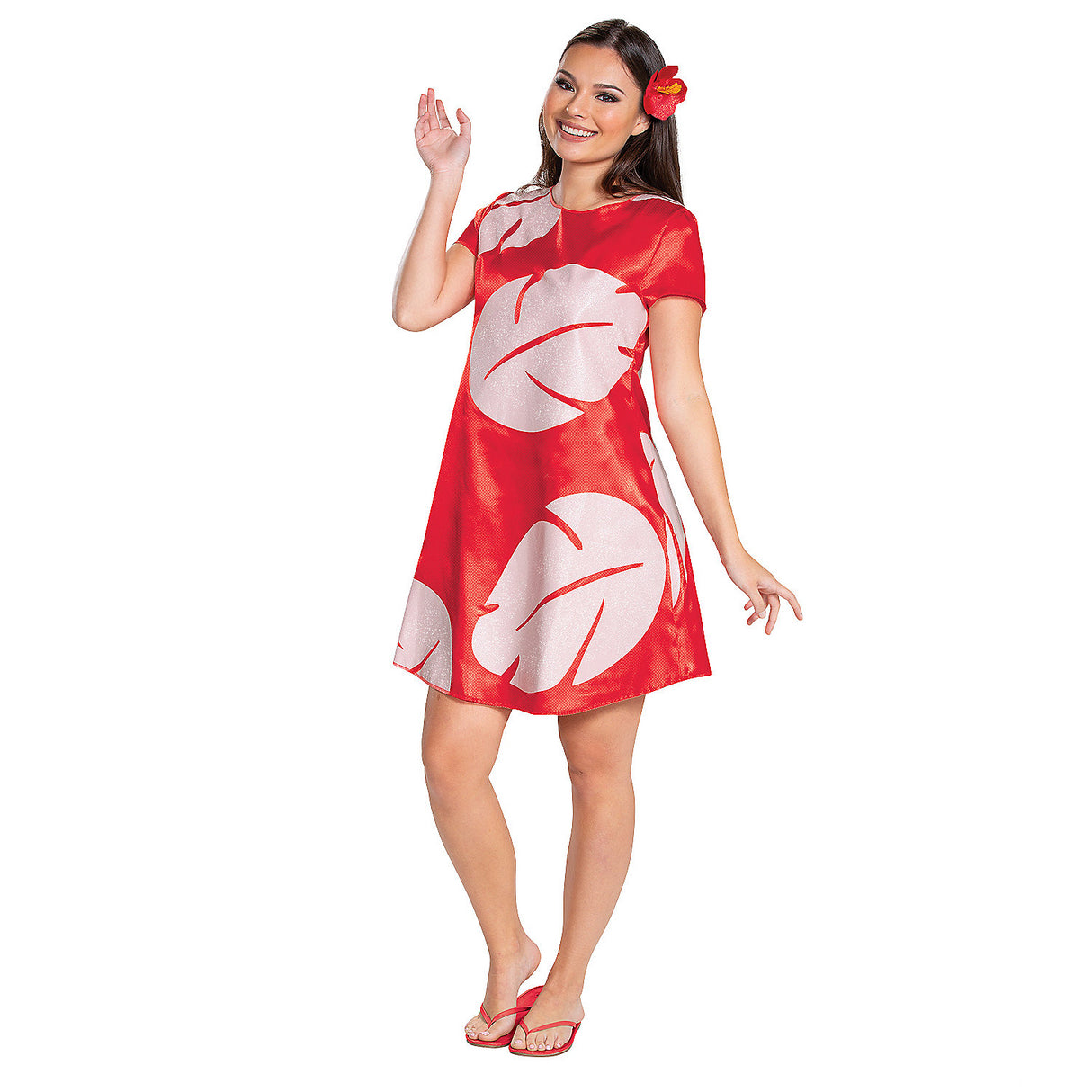 Tropical Lilo Deluxe Costume with Flower Clip for Halloween Parties and Themed Events