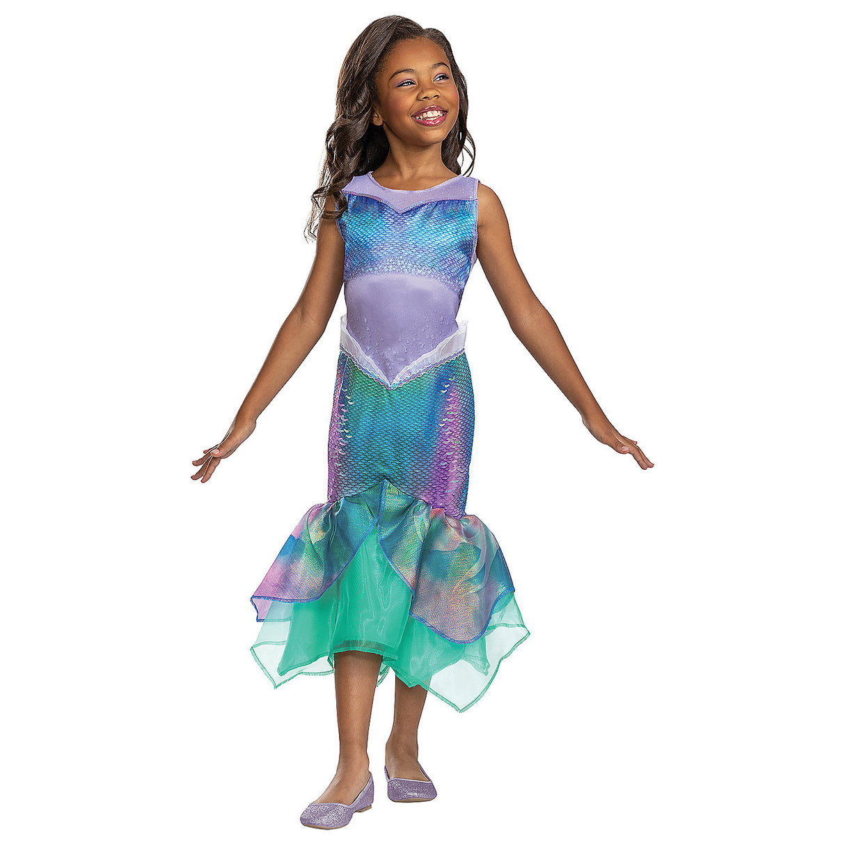 Classic Kid's Live Action Ariel Mermaid Costume for Halloween Parties Dress Ups and Themed Events