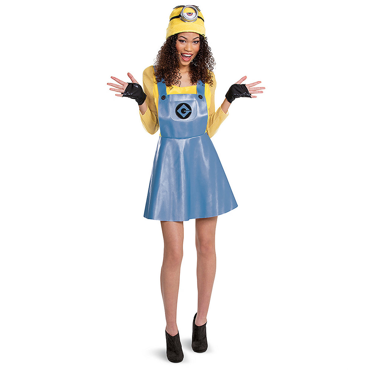 Women's Deluxe Minions Stuart Costume for Halloween Parties and Fun Dress Up Events
