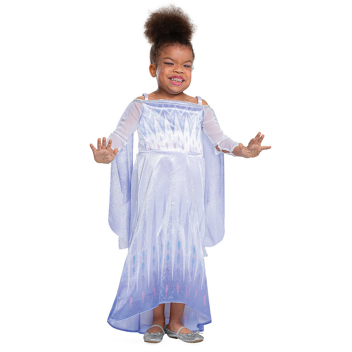 Magical Kid's Frozen Elsa Snow Queen Adaptive Costume for Halloween Dress Up and Themed Parties