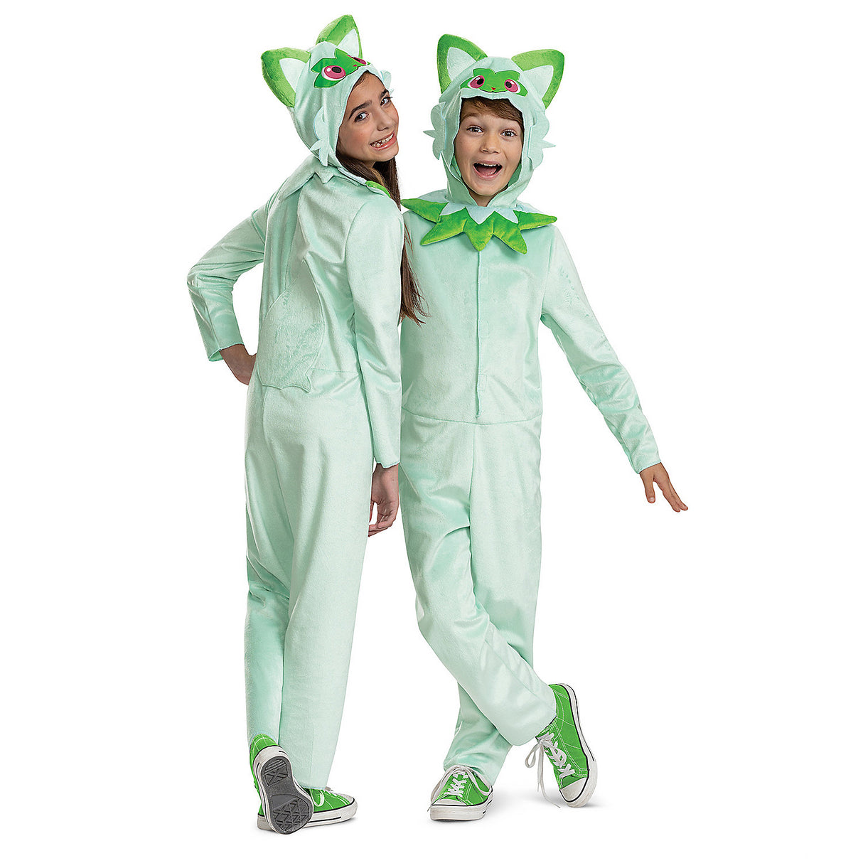 Kids Classic Sprigatito Hooded Jumpsuit Costume for Halloween Parties and Creative Playtime Adventures