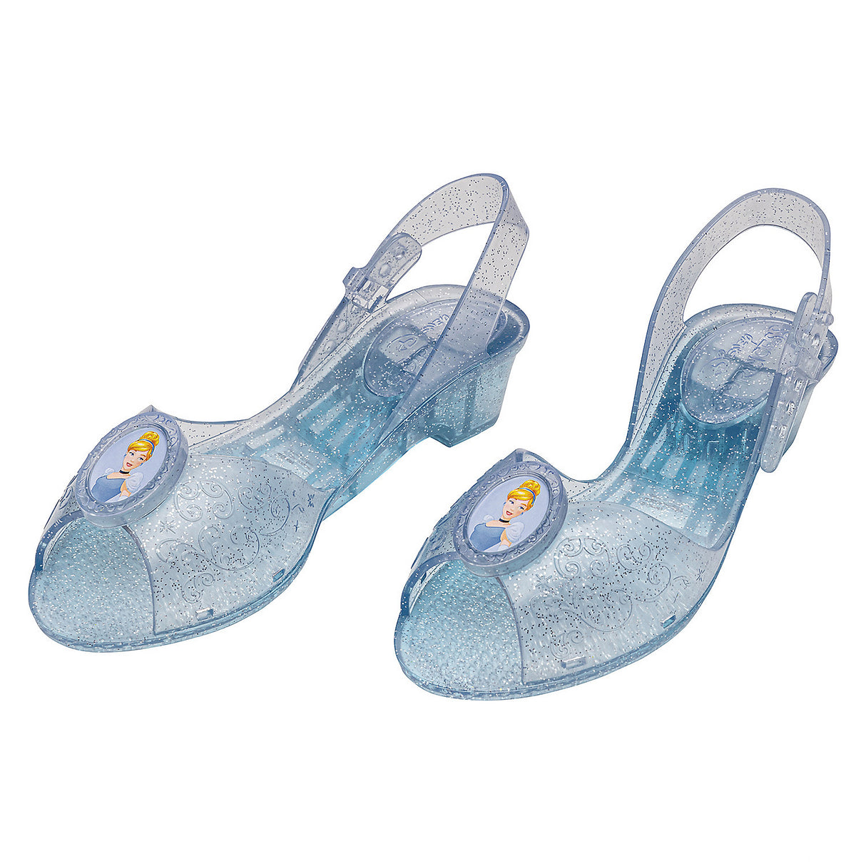 Sparkly Girl's Cinderella Jelly Shoes for Themed Costume Parties and Everyday Dress Up