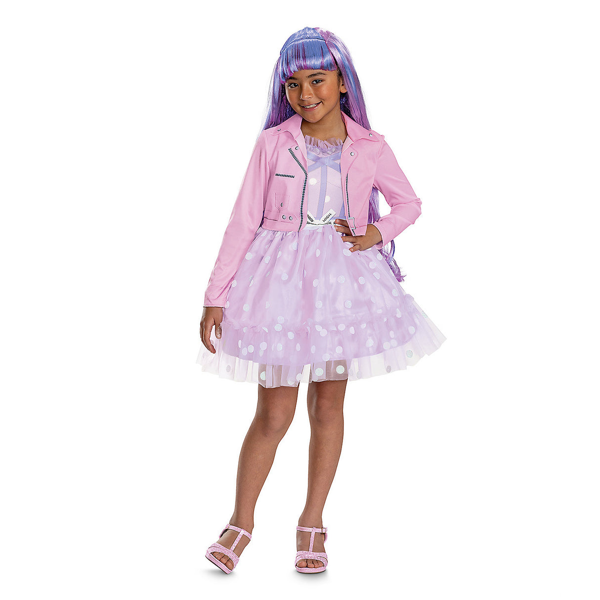 Classic Violet Rainbow High Costume for Kids Halloween Parties Dress-Up and Themed Events