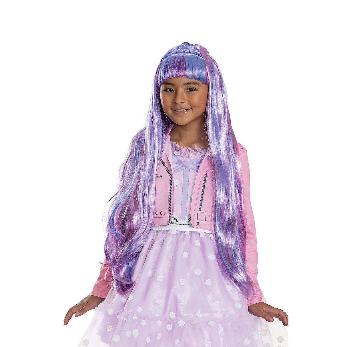 Vibrant Girl's Rainbow High Violet Wig for Fun Plays Halloween Parties and Dress-Up Events