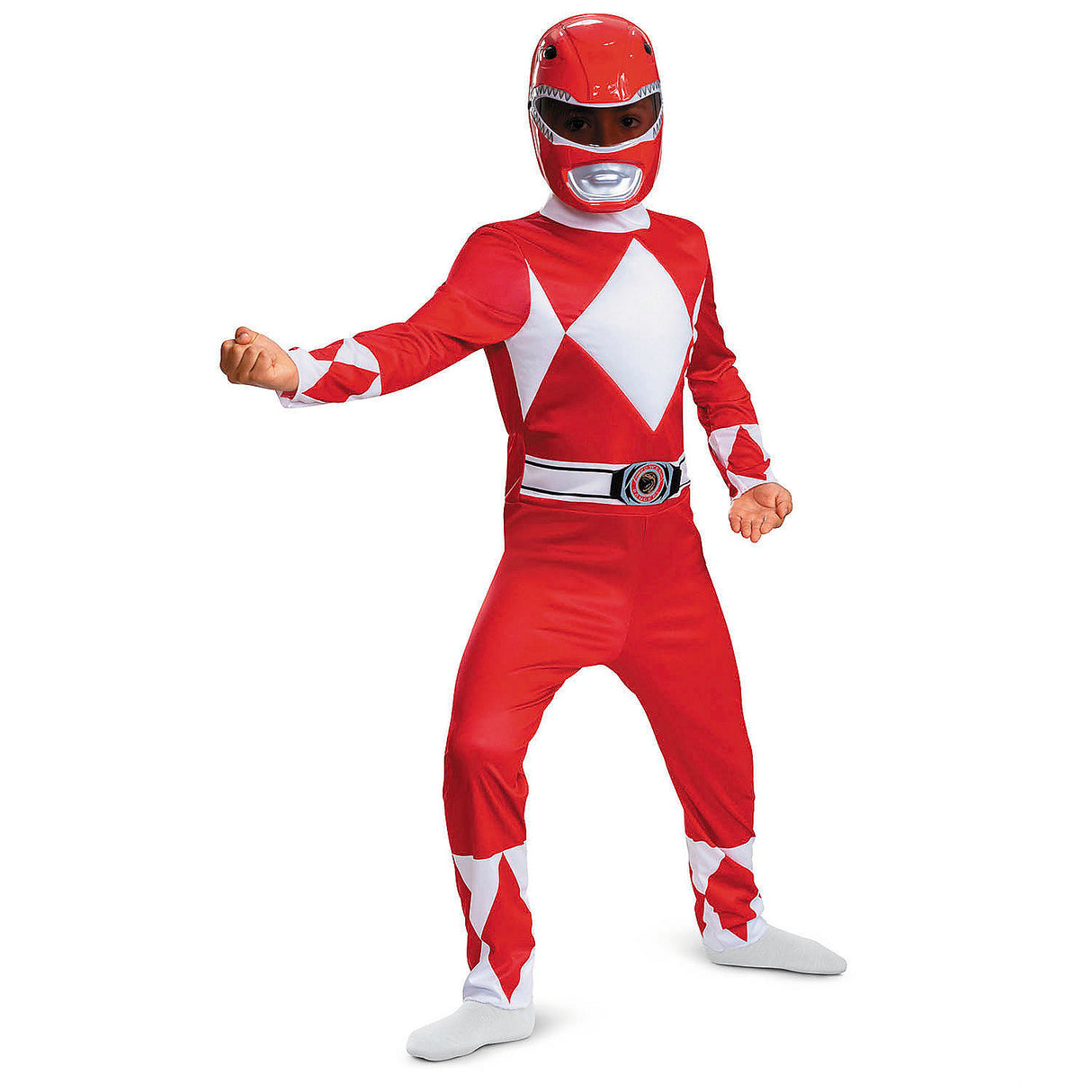 Classic Mighty Morphin Power Rangers Red Ranger Costume for Kids Halloween Parties and Dress-Up Adventures