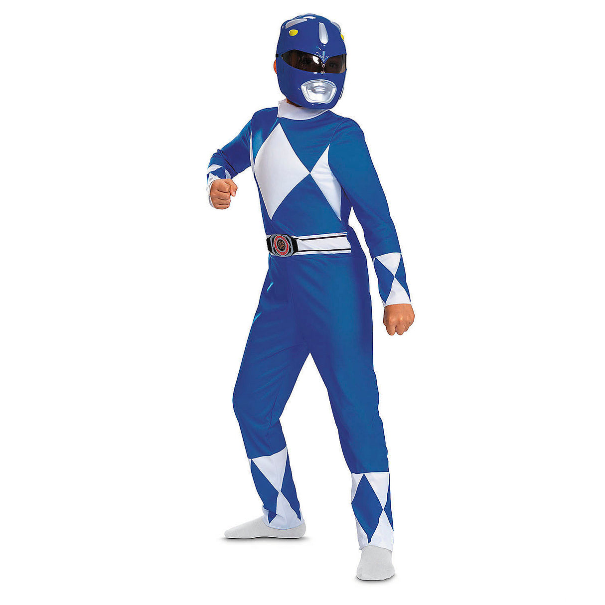 Classic Mighty Morphin Power Rangers Blue Ranger Costume for Kids Halloween and Superhero Dress-Up Events
