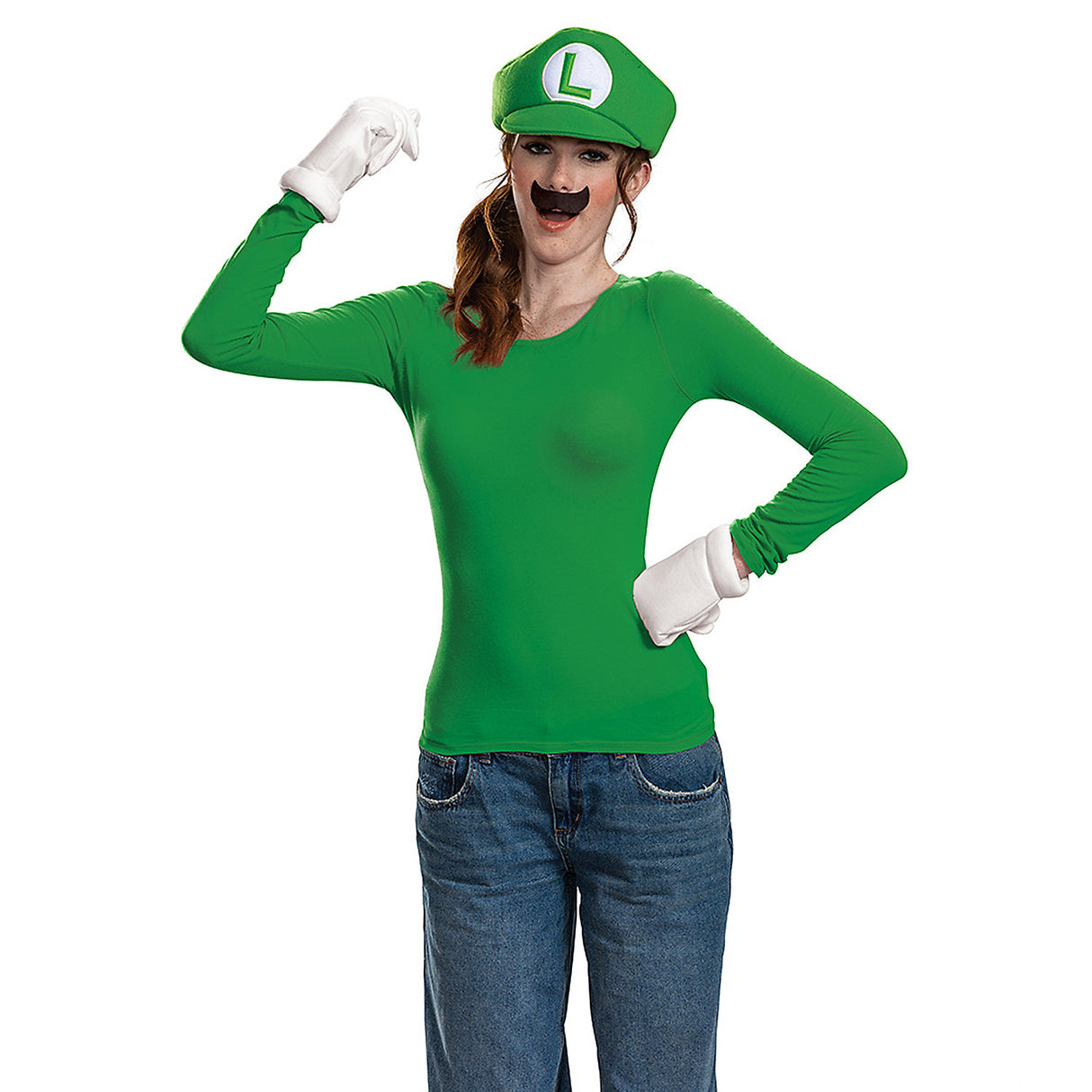 Instant Luigi Costume Accessory Kit for Super Mario Fans Fun Themed Events and Costume Parties