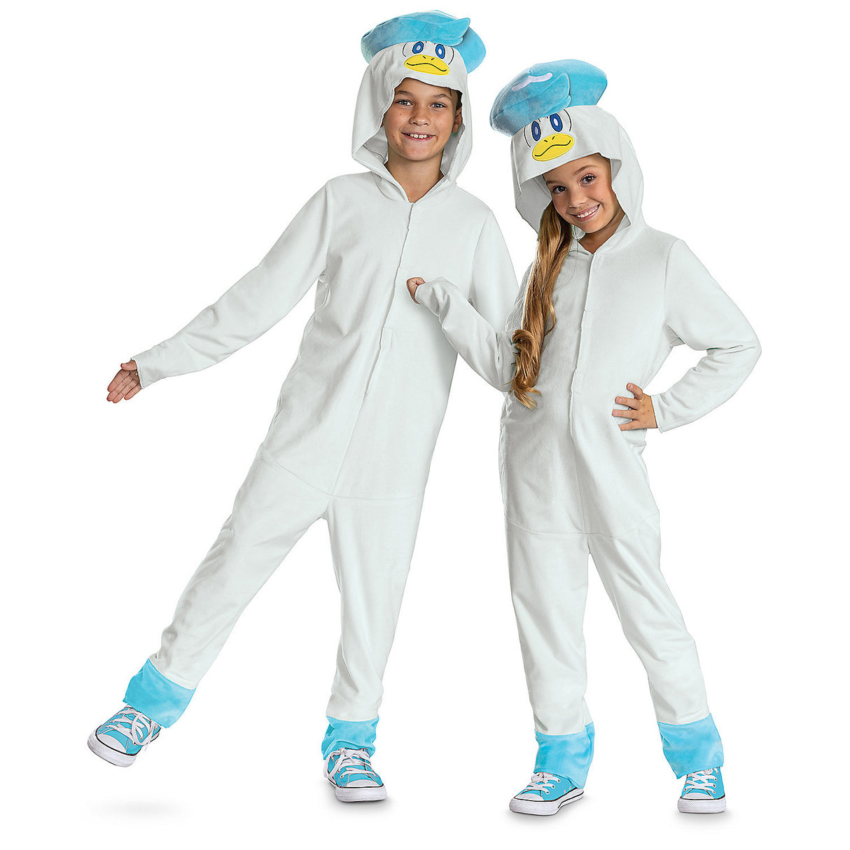 Kids Classic Pokemon Quaxly Hooded Jumpsuit Costume for Halloween Parties and Superhero Playtime Fun