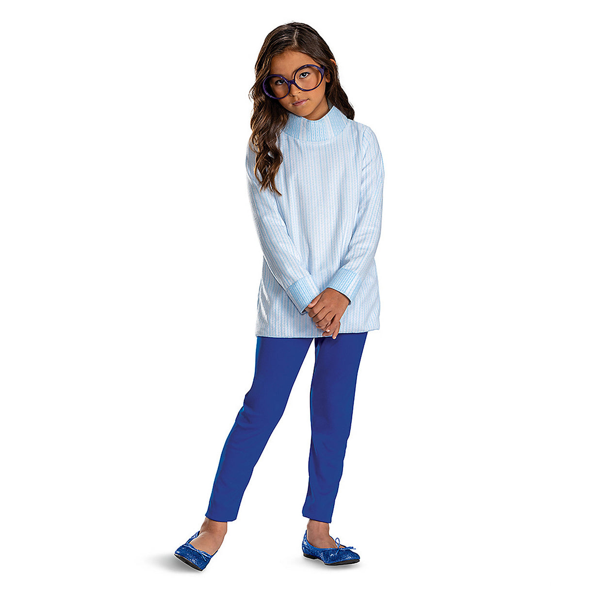 Classic Girl's Blue Sadness Costume from Inside Out 2 for Halloween Parties and Dress-Up Fun
