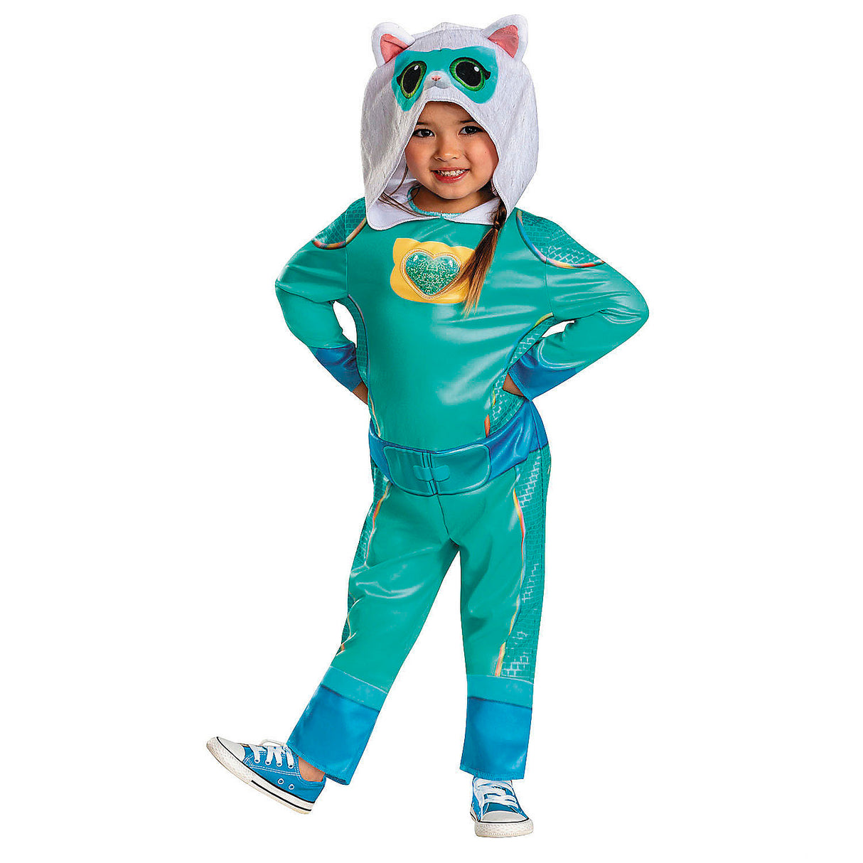 Toddler SuperKitties Bitsy Hooded Jumpsuit Costume for Halloween Parties Trick-or-Treating and Dress-Up Fun