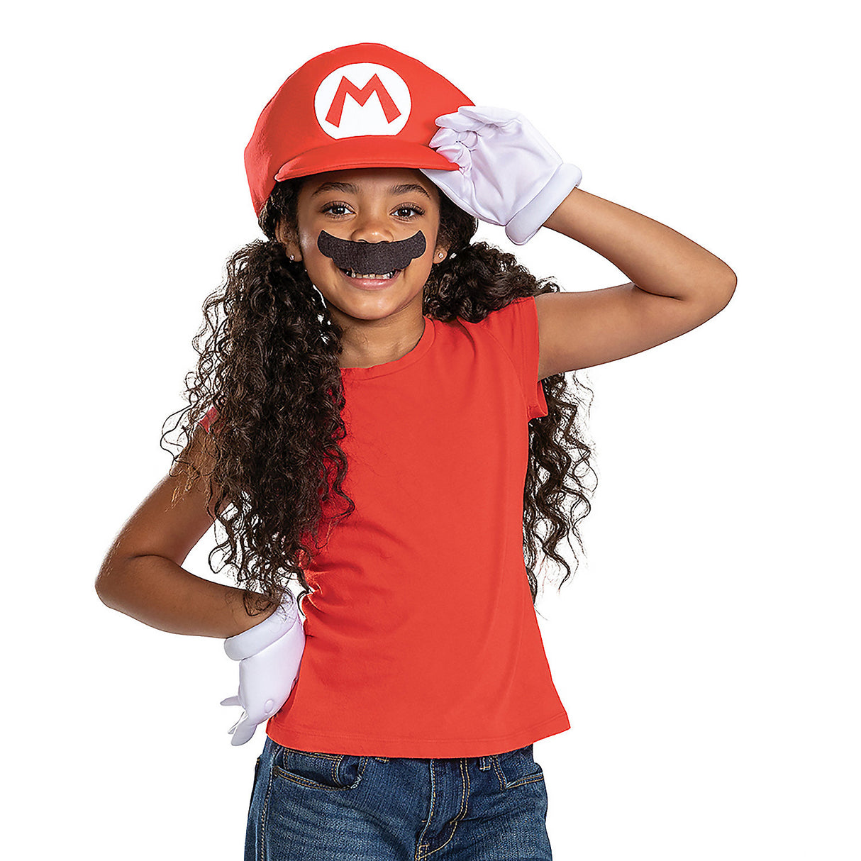 Instant Mario Costume Accessory Kit for Fun Play Halloween Parties and Themed Events