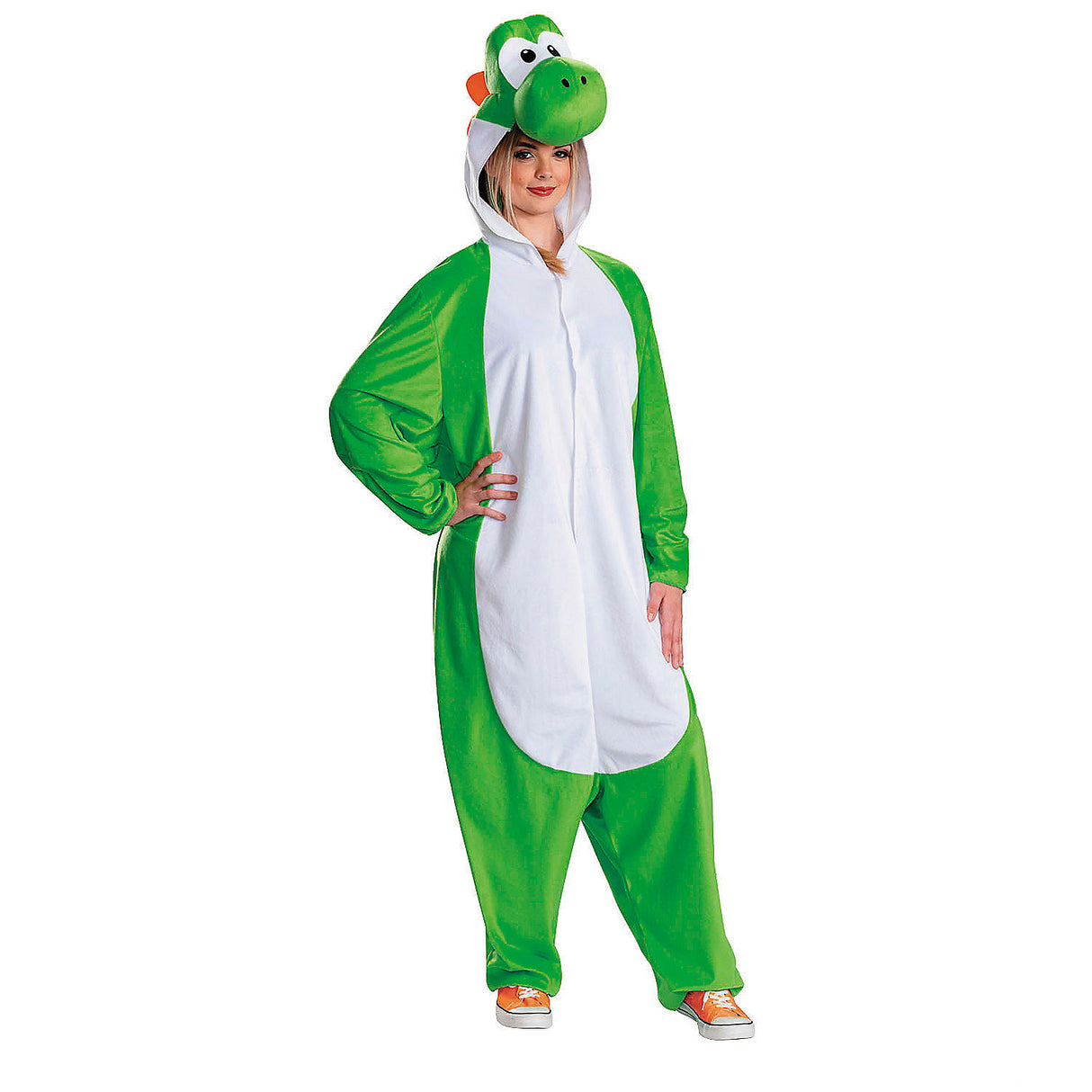 Adults Yoshi Hooded Jumpsuit for Halloween Parties Costume Events and Super Mario Themed Celebrations
