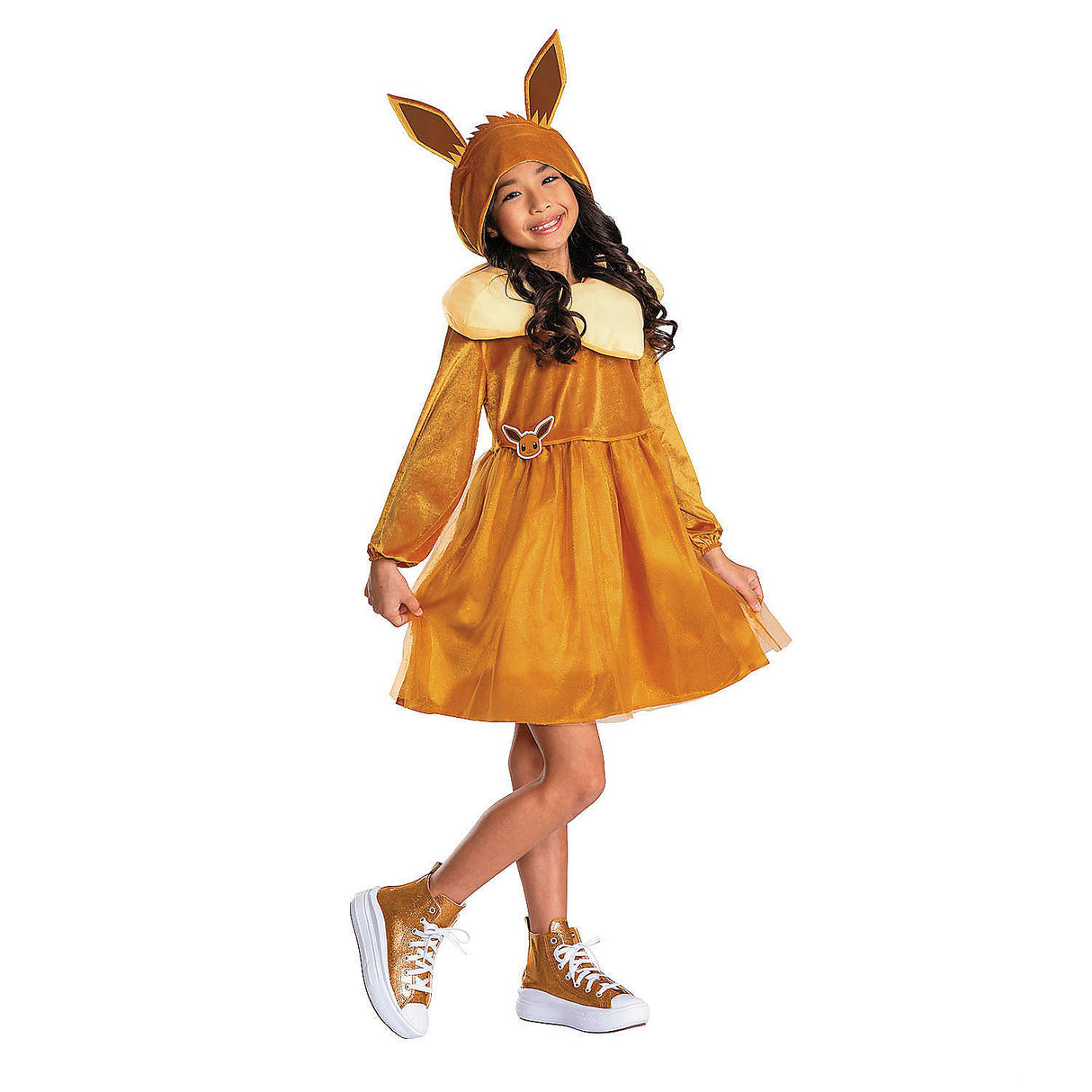 Kids Pokmon Eevee Hooded Dress Costume for Halloween Parties or Trick or Treating Adventure