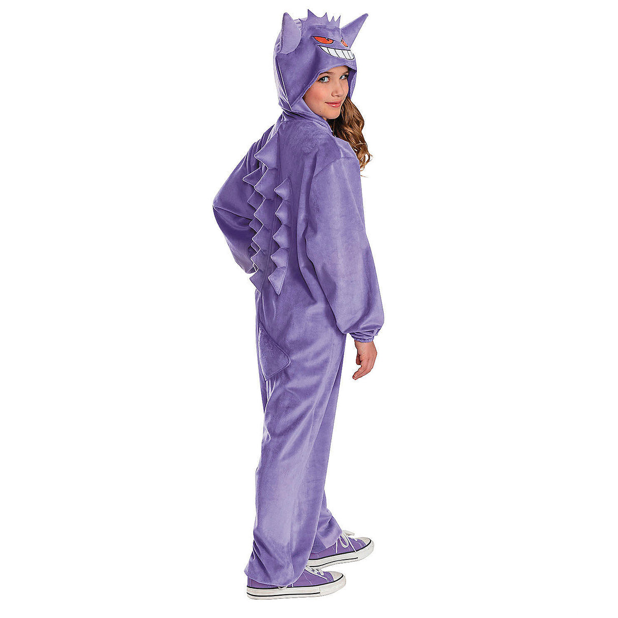 Kids Deluxe Pokmon Gengar Hooded Jumpsuit Costume for Halloween Trick or Treating and Themed Birthday Parties