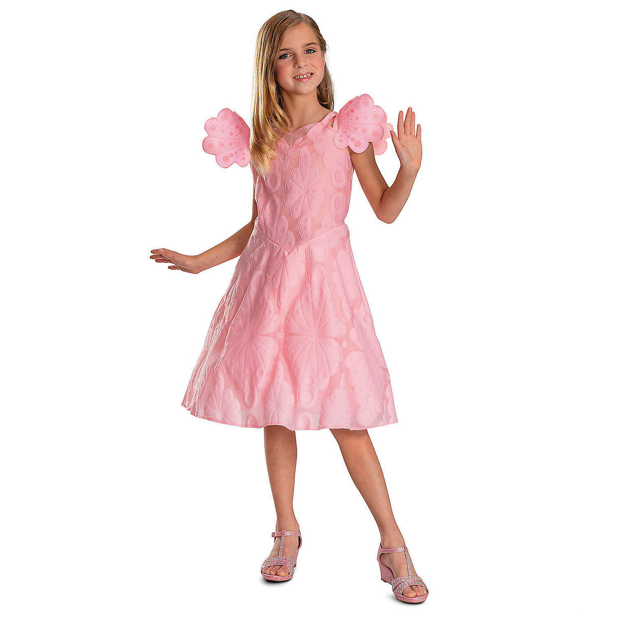 Enchanting Kids Deluxe Wicked Glinda Dancing Dress Costume for Halloween Parties and Themed Events