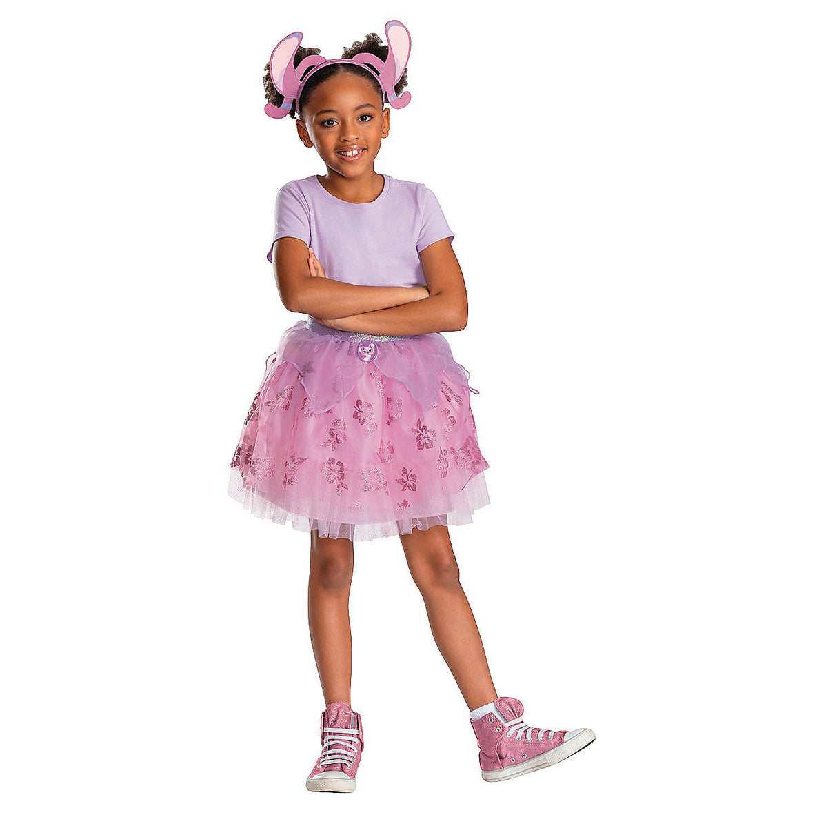 Tween Disney Lilo and Stitch Angel Tutu Costume Kit for Halloween Parties School Events and Dress Up Fun