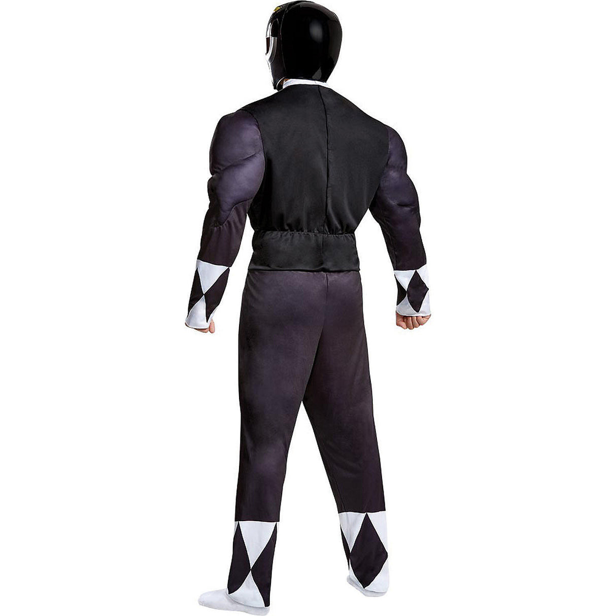 Classic Black Ranger Muscle Adult Costume for Halloween Parties and Power Ranger Themed Events
