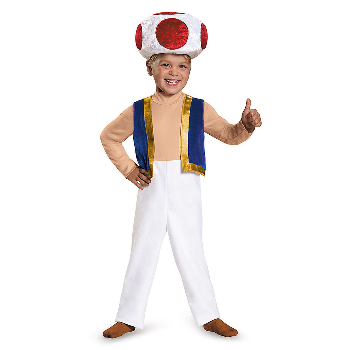 Toddler Deluxe Super Mario Bros Toad Costume for Halloween Parties and Superhero Adventures