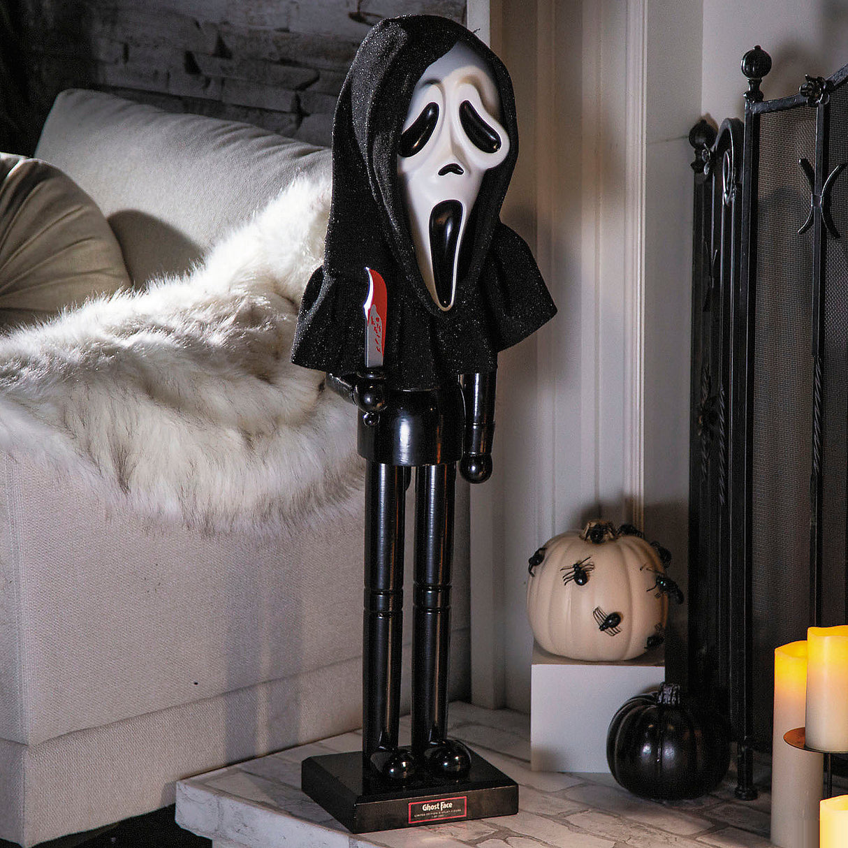 Spooktacular 3 Ft Ghost Face Collectible Nutcracker for Halloween Decor and Holiday Gift Giving Fun