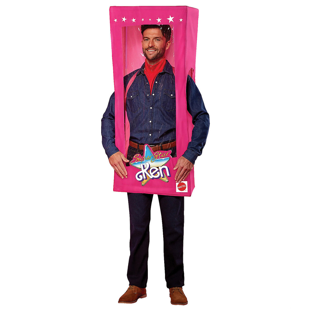 Adult Barbie Ken Box Costume for Halloween Theme Parties Dress Up Events and Character Celebrations