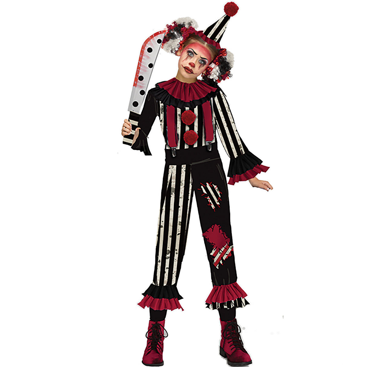 Terrifying Child Big Top Terror Costume for Halloween Haunted Houses and Scary Costume Events