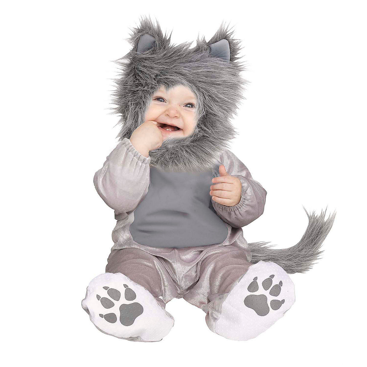 Cute Baby Gray Wolf Cub Costume for Infants Halloween Parties and Dress Up Adventures