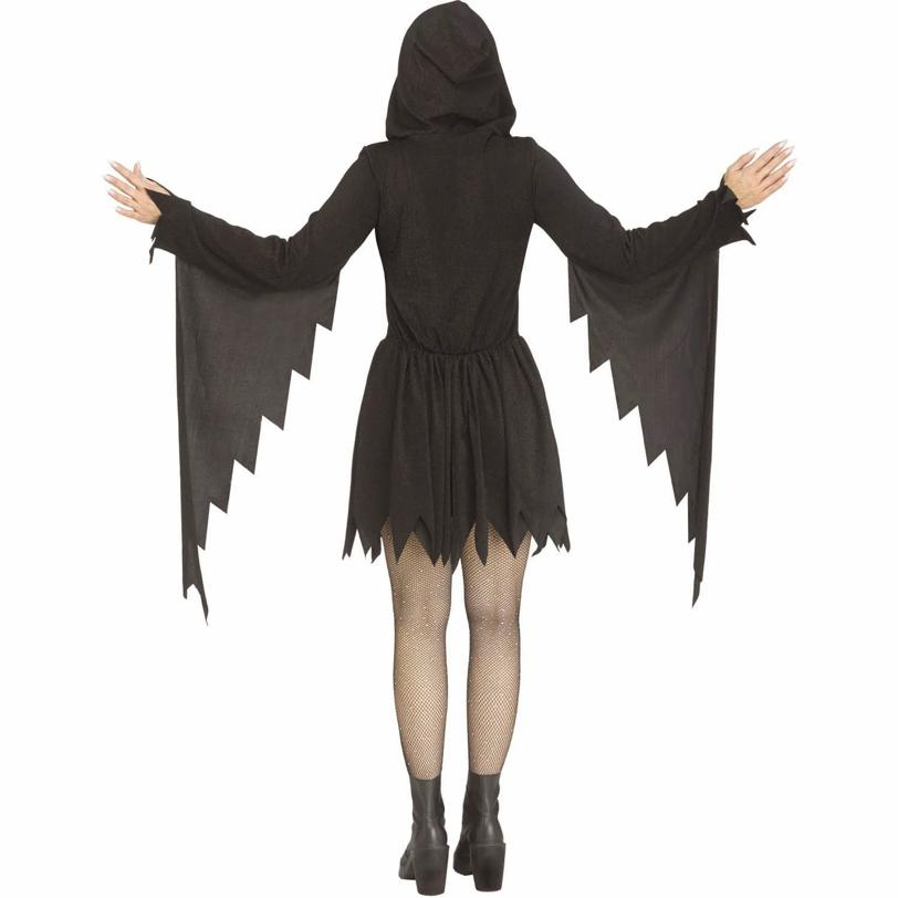Adults Ghost Face Black Glitter Dress Costume