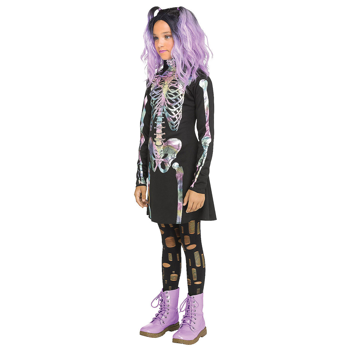 Unique Kid's Skeleton Holographic Costume for Halloween Parties Dress Up and Creative Events