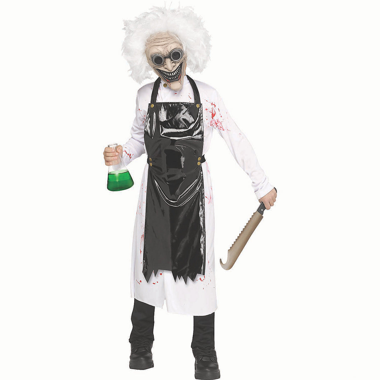 Kids Mad Scientist Costume with Mask for Halloween Parties Science Theme Events and Imaginative Play