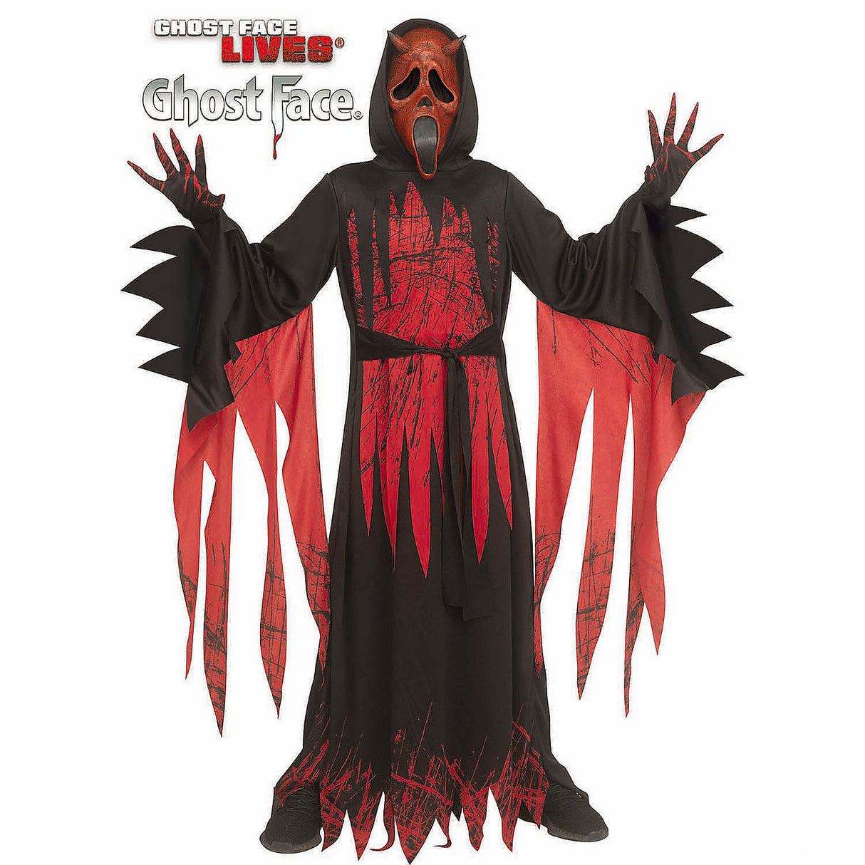 Kids Ghost Face Aged Devil Face Costume for Halloween Parties and Spooky Fun Events