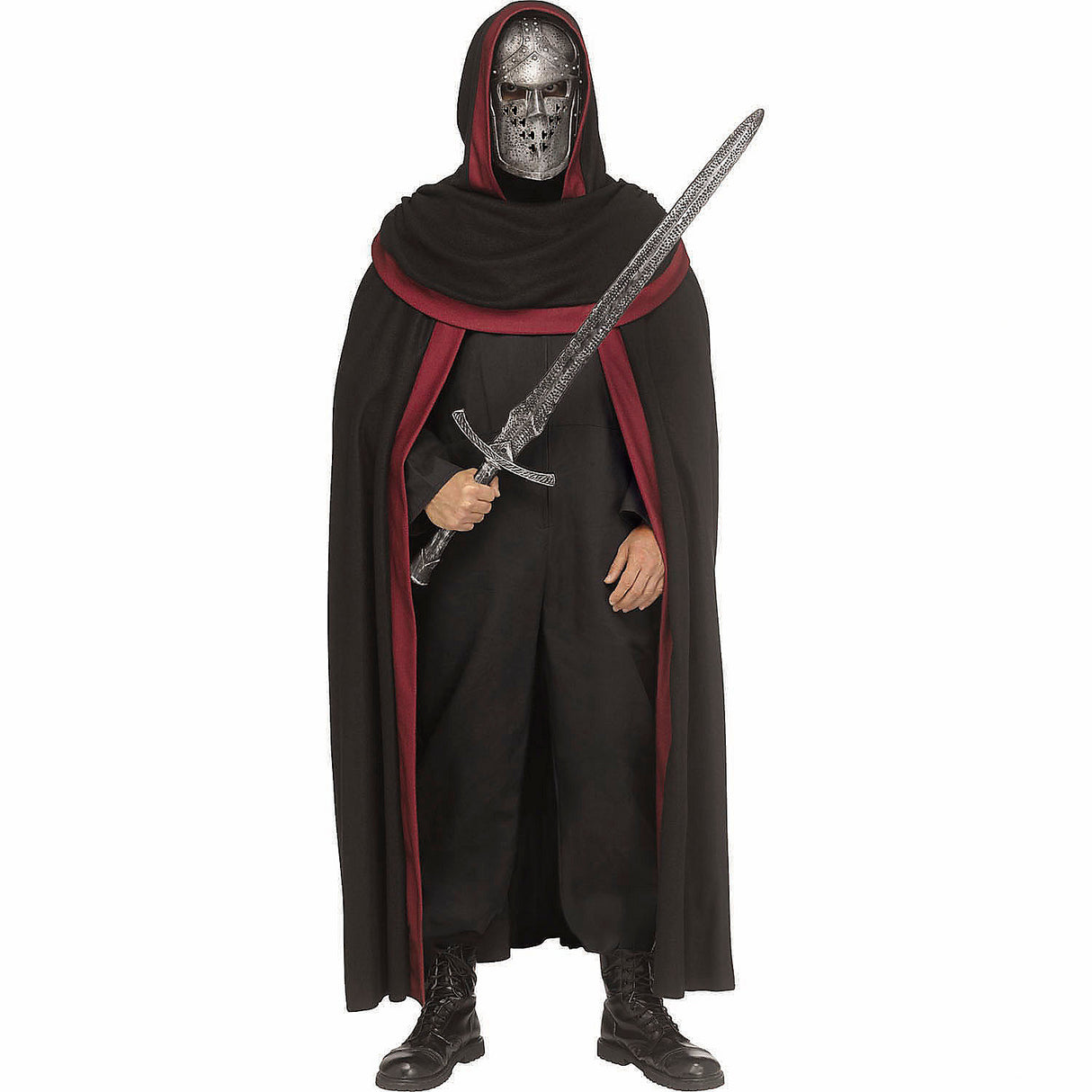 Chilling Iron Knight Hooded Robe Costume for Haunted Houses Halloween Events and Scary Themes