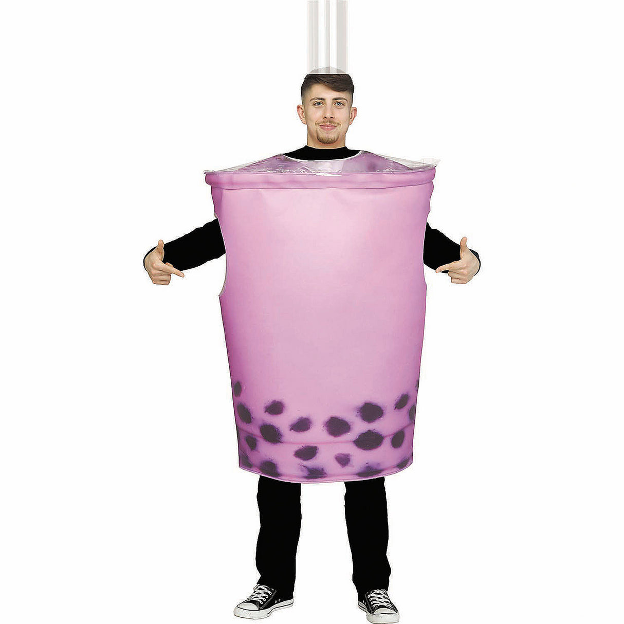 Fun Adults Purple Bubble Tea Tunic Costume for Halloween Parties and Themed Events