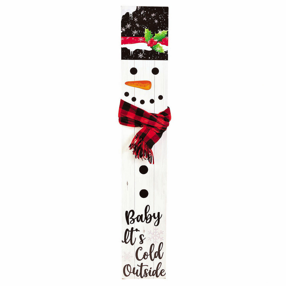 4 Ft Baby It's Cold Outside Snowman Porch Sign for Holiday Decor Outdoor Decorations and Festive Celebrations