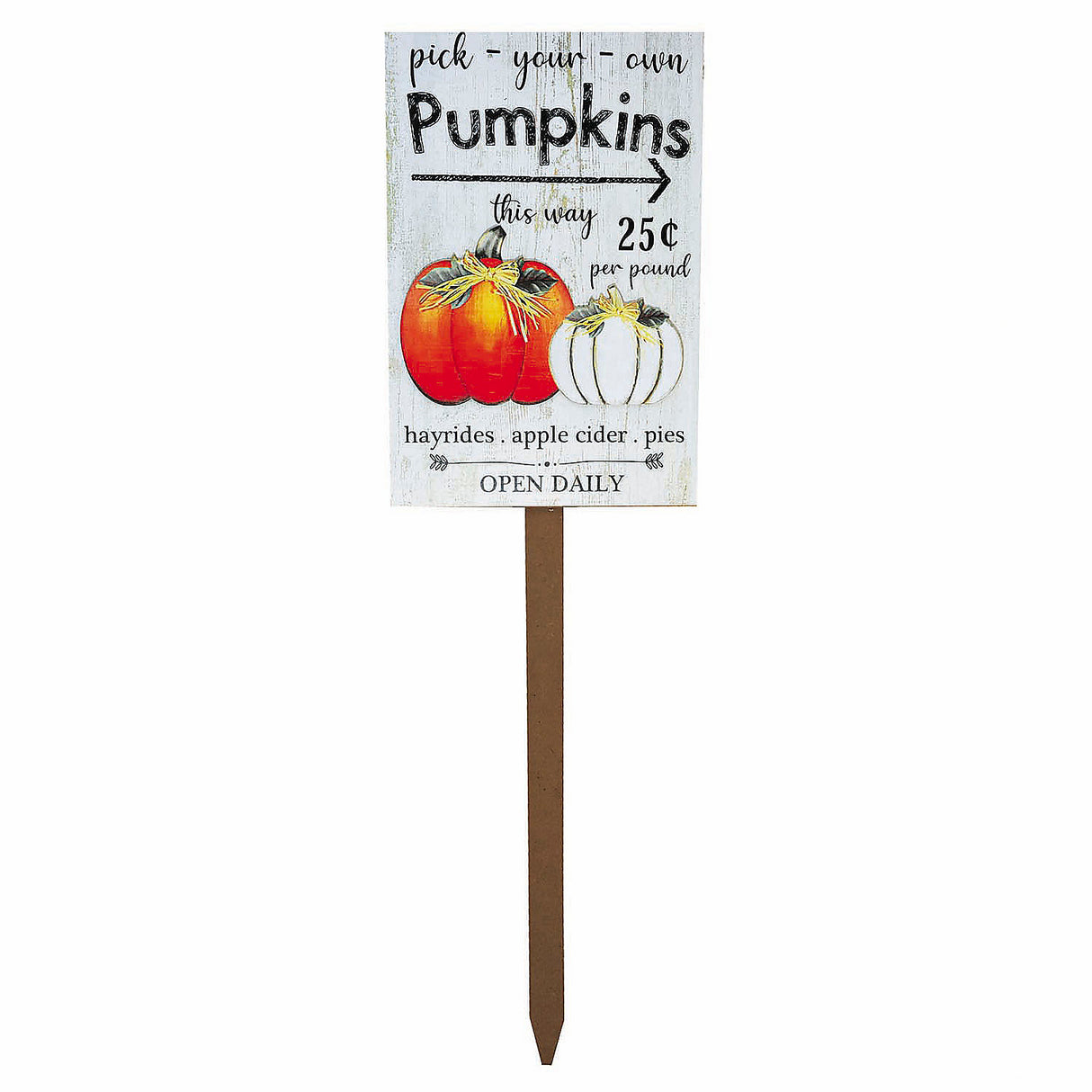 Fun 43 Pick-Your-Own Pumpkins Harvest Yard Sign for Autumn Outdoor Decorations and Fall Themed Events