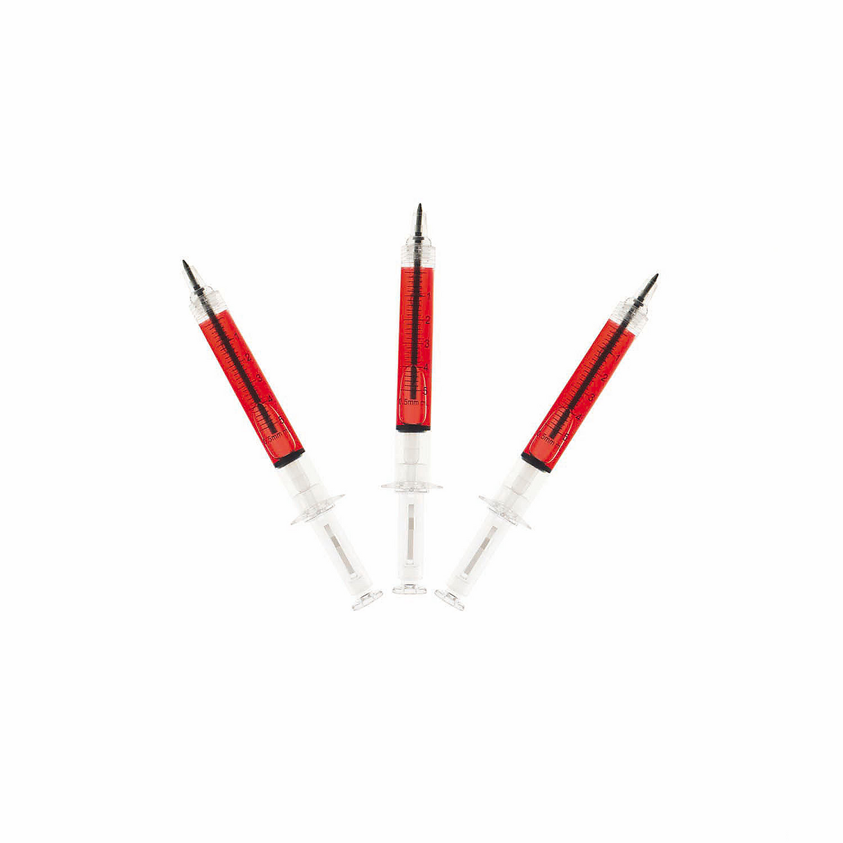 Red & Clear Plastic Syringe-Shaped Ballpoint Pen