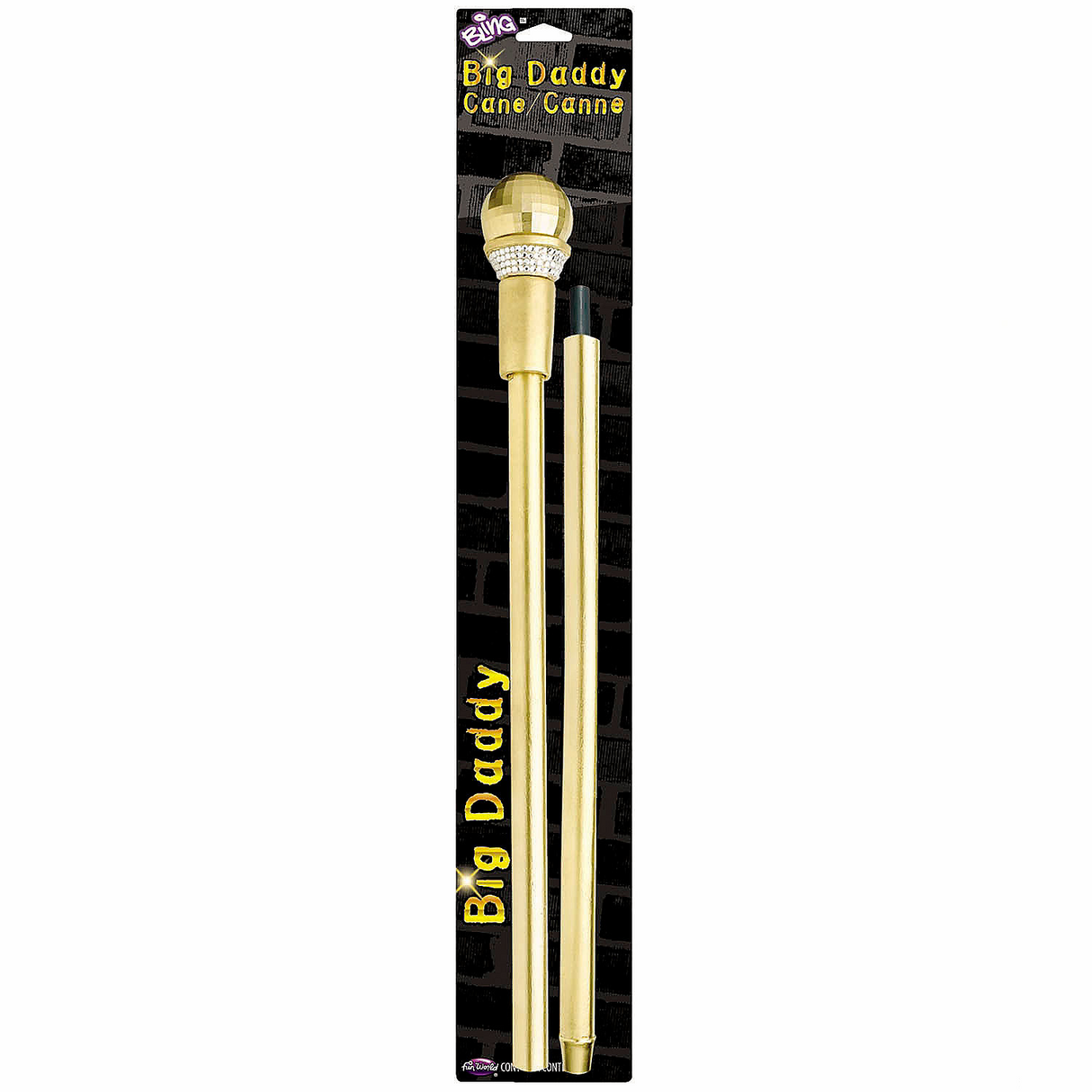 35" Gold Cane with Disco Ball & Rhinestones Costume Accessory
