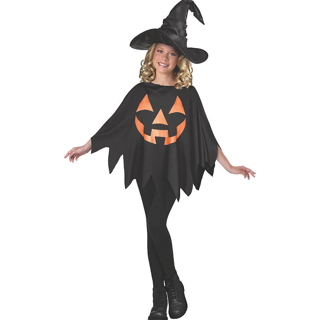 Jack O Lantern Child Poncho Costume