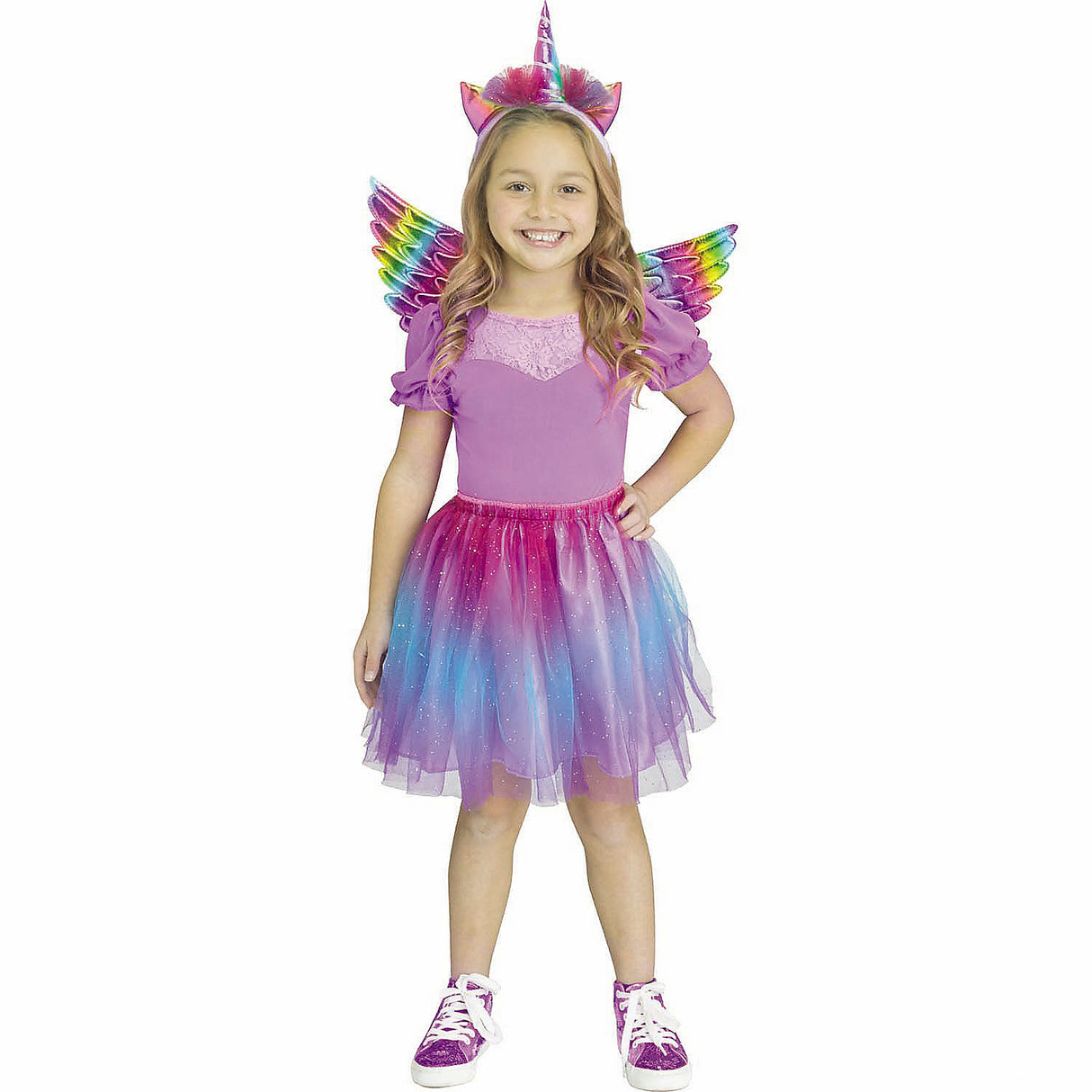 Vivid Unicorn Wing Tutu Set for Kids Halloween Parties Dress Up and Fantasy Play