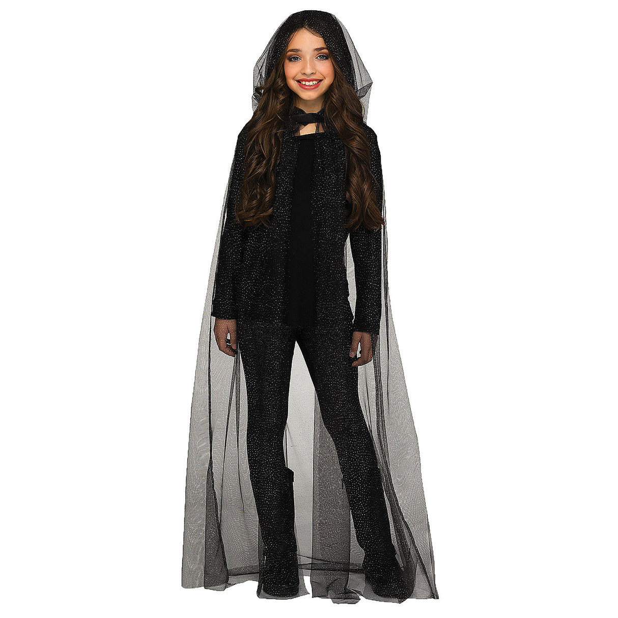 Sparkling Hooded Cape Accessory for Kids Halloween Costumes and DIY Dress Up