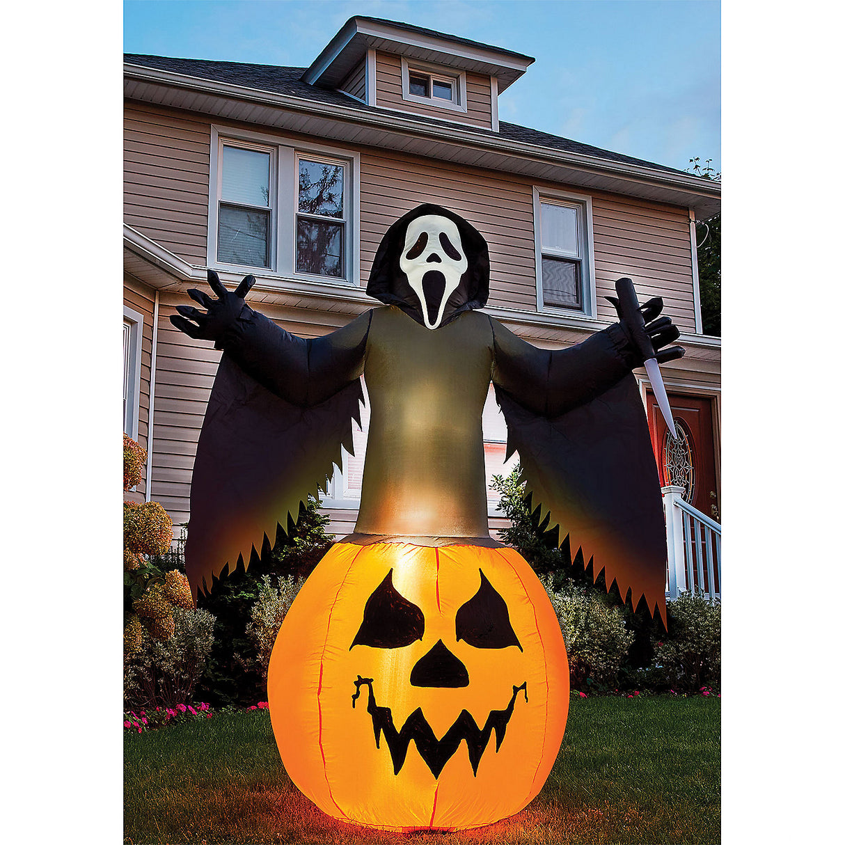 6 Foot Inflatable Scream Pumpkin Decoration for Halloween Yard Displays and Spooky Events