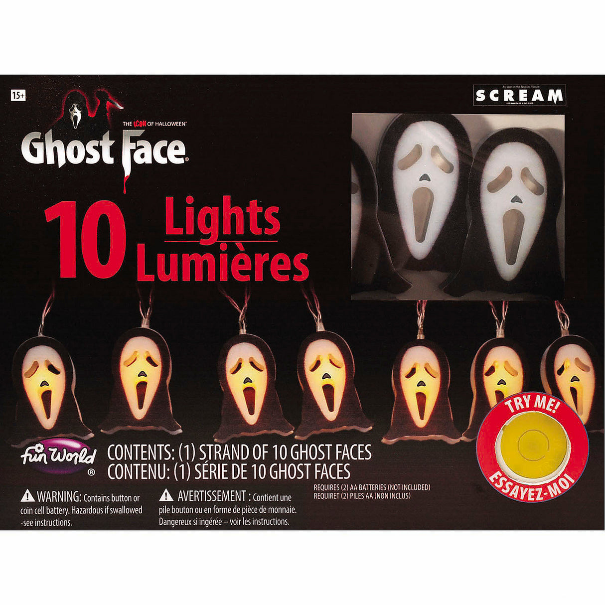 Ghost Face String Lights for Halloween Parties Events and Spooky Décor