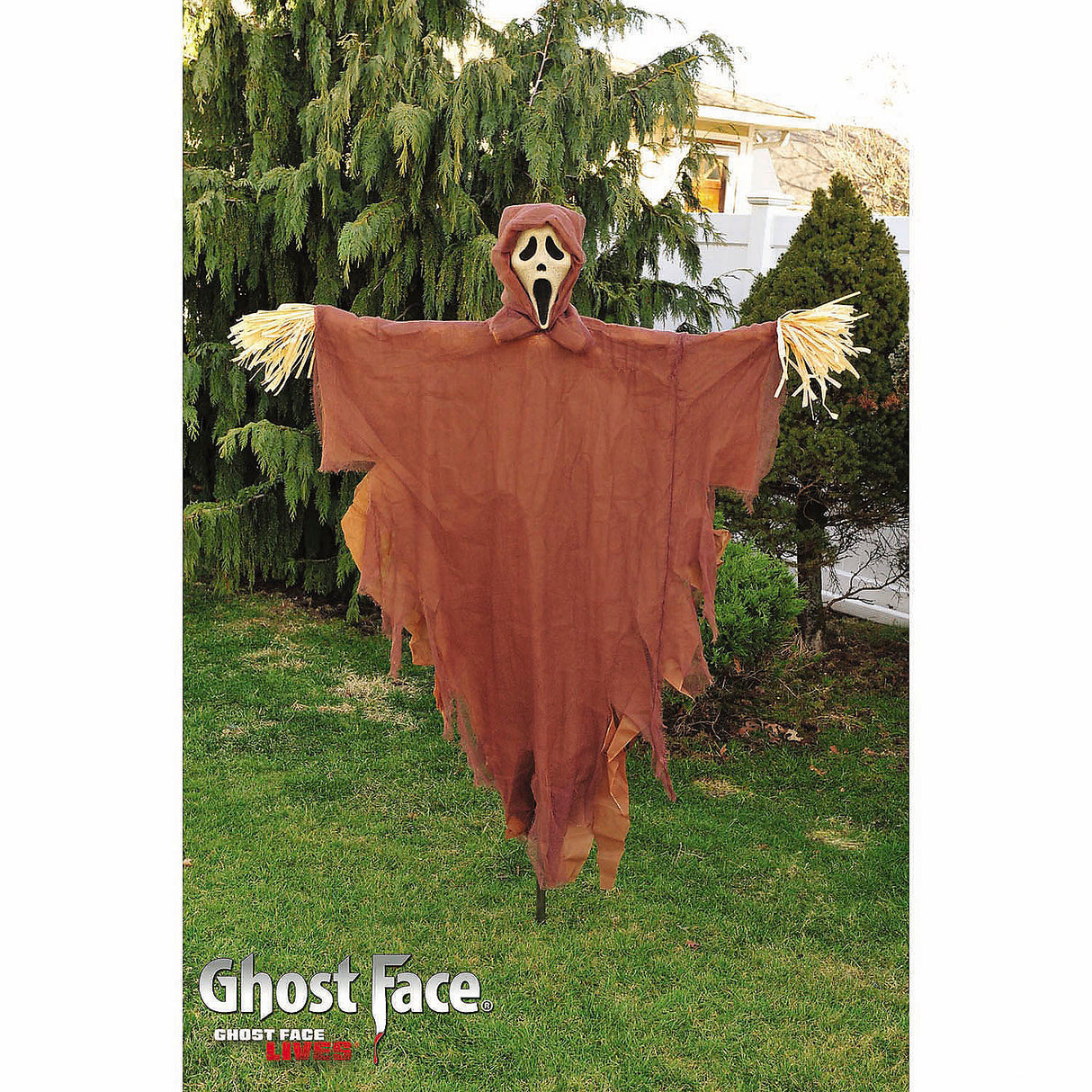 Ghost Face Burlap Scarecrow Halloween Decoration for Spooky Parties and Outdoor Displays